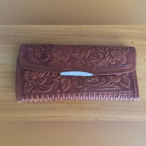 Vintage tooled leather wallet